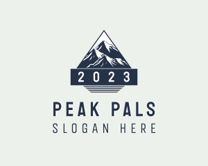 Trekking Mountain Peak logo design