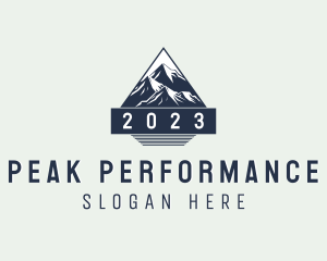 Trekking Mountain Peak logo design