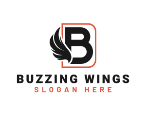 Feather Wing Letter B logo design