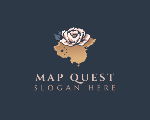 Peony China Map logo design