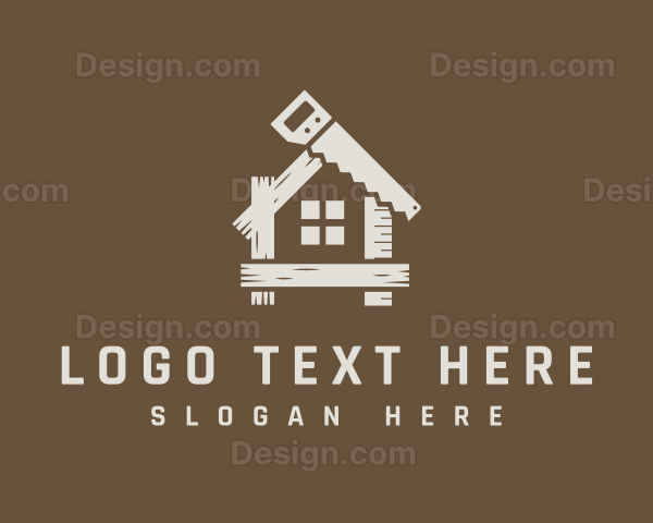 Wooden House Construction Logo