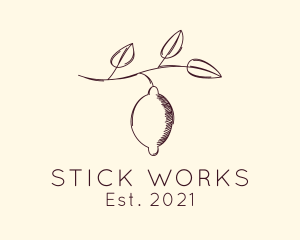 Lemon Fruit Tree Branch logo design