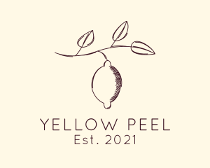 Lemon Fruit Tree Branch logo design