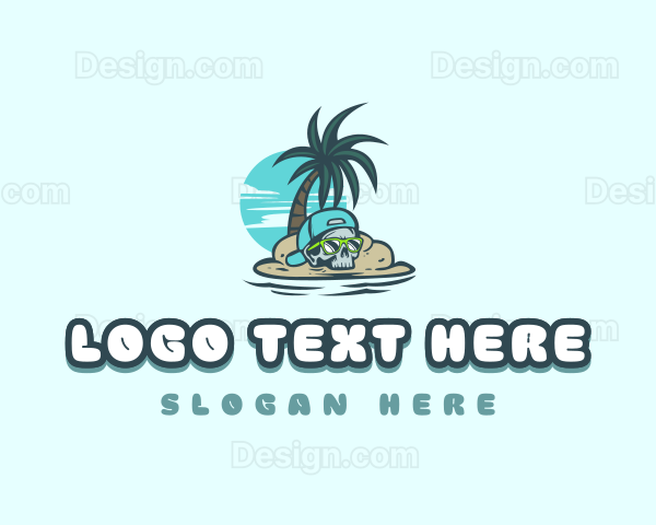 Island Skull Travel Logo