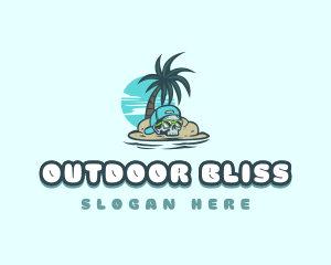 Island Skull Travel logo design