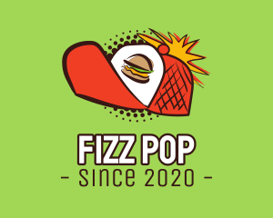 Retro Pop Burger Cap logo design