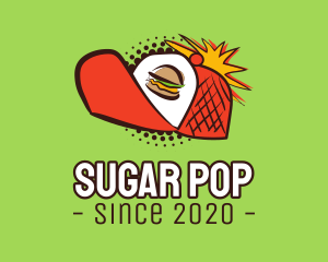 Retro Pop Burger Cap logo design