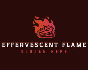 Meat Grill Flame logo design