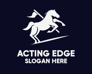 Galloping Horse Flag logo design