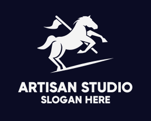 Galloping Horse Flag logo design