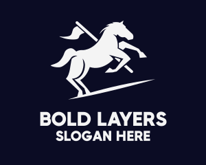 Galloping Horse Flag logo design