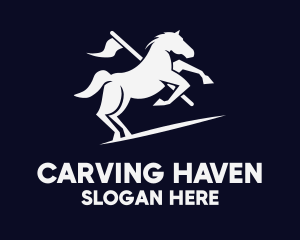 Galloping Horse Flag logo design