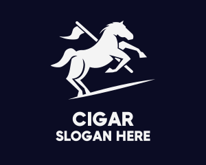 Galloping Horse Flag logo design