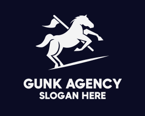 Galloping Horse Flag logo design