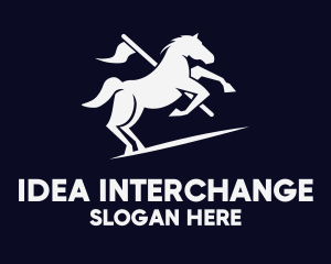 Galloping Horse Flag logo design