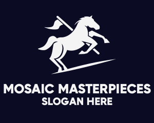 Galloping Horse Flag logo design