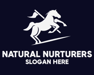 Galloping Horse Flag logo design