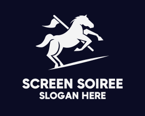 Galloping Horse Flag logo design