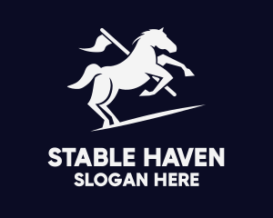 Galloping Horse Flag logo design