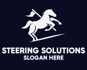 Galloping Horse Flag logo design