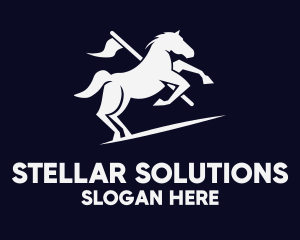 Galloping Horse Flag logo design