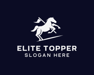 Galloping Horse Flag logo design