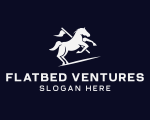 Galloping Horse Flag logo design