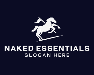 Galloping Horse Flag logo design