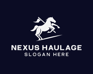 Galloping Horse Flag logo design