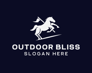 Galloping Horse Flag logo design