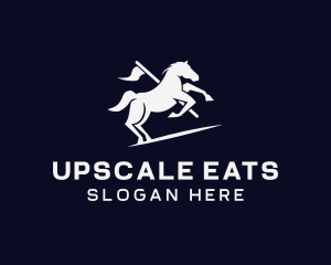 Galloping Horse Flag logo design