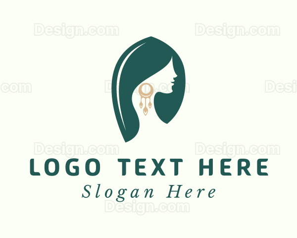 Green Elegant Earrings Logo