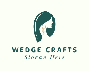 Green Elegant Earrings logo design