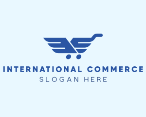 Wings Shopping Cart logo design