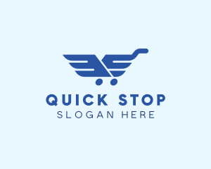 Wings Shopping Cart logo design