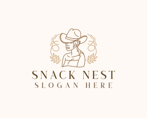 Western Cowgirl Hat logo design