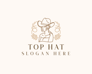 Western Cowgirl Hat logo design