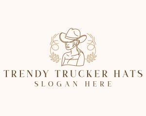 Western Cowgirl Hat logo design