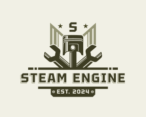 Wrench Engine Piston logo design