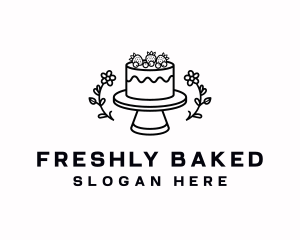 Cake Baking Flower logo design