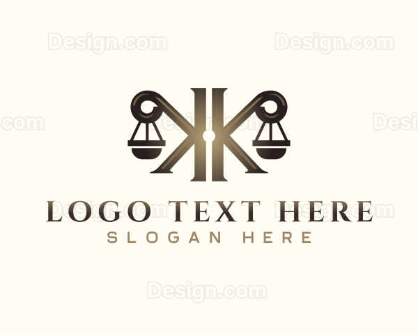 Letter KK Law Firm Company Logo