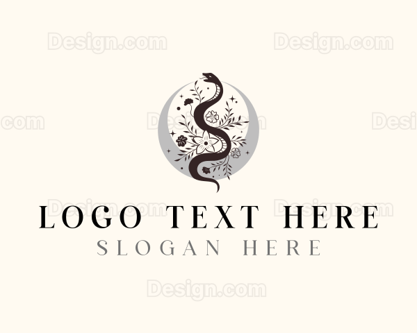 Boho Floral Snake Logo