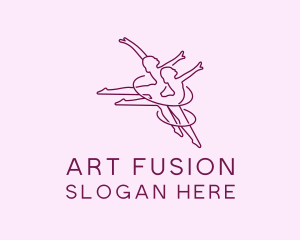 Women Gymnast Line Art logo