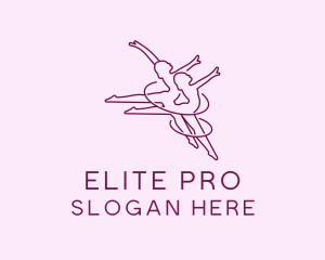 Women Gymnast Line Art logo design