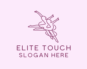 Women Gymnast Line Art logo design