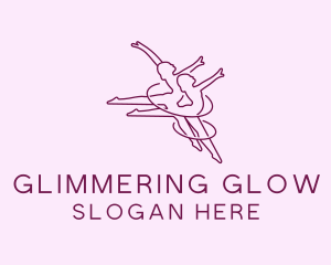 Women Gymnast Line Art logo design