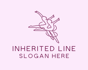 Women Gymnast Line Art logo design