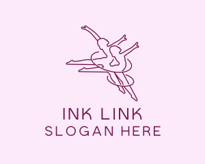 Women Gymnast Line Art logo design