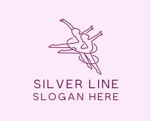 Women Gymnast Line Art logo design