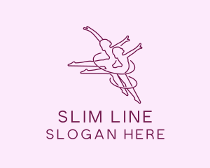 Women Gymnast Line Art logo design